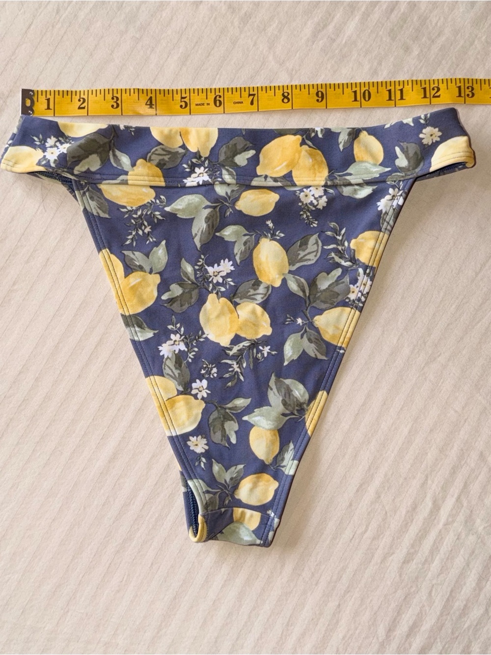 Abercrombie & Fitch High-Waist Lemon Print Bikini Bottoms size Small - Picture 5 of 11